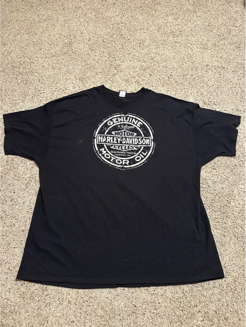 Harley-Davidson 4XL Black Graphic T-Shirt Motor Oil Chippewa Falls